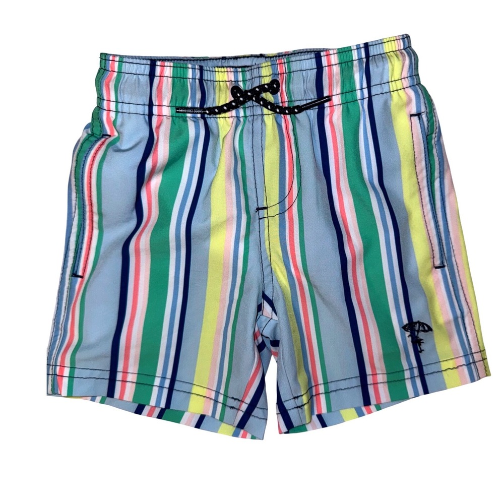 Shade Critters Beach Stripe Boys 4 Way Stretch Swim Trunks 12-18 Months‎